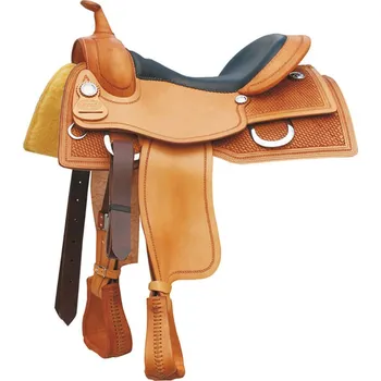 Jezdecké sedlo Westernové sedlo POOL'S Genuine Working Cow 555 Classic Přírodní QUARTER 16"