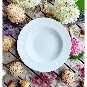 Talíř BERNADOTTE talíř hluboký 23 cm, bílý Thun 1794 (Porcelánový talíř 2. jakost)