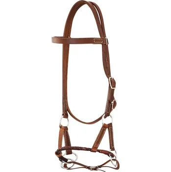 Věšák na sedlo a uzdečku Westernový Side-Pull POOL'S Braided Hnědá