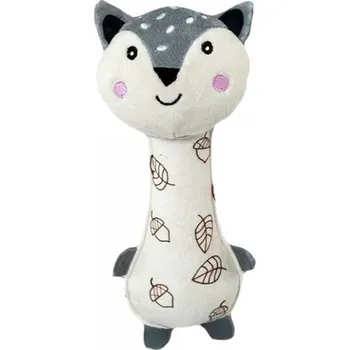 Hračka pro psa Látková hračka pískací, Lišák, 17 cm, krémová