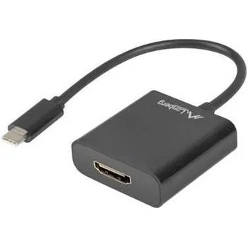 Datový kabel LANBERG USB-C(M) 3.1 na HDMI(F) adaptér kabel 15CM (Displayport ALT MODE) černý