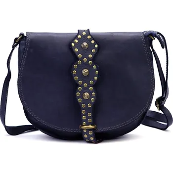 Kabelka Kožená sedlová crossbody kabelka VS 037 modrá