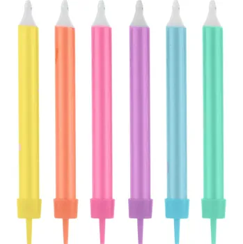 Karnevalový kostým Narozeninové svíčky - barevné, 12 kusů