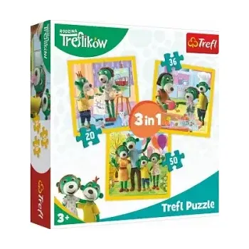 Puzzle Puzzle 3v1 Rodina Treflíků 20x19,5cm v krabici 28x28x6cm