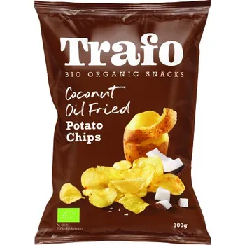 Slaná pochutina TRAFO | Bio Brambůrky smažené v kokosovém oleji křupavé potěšení z bio brambor pro vaši rodinu - 100 g