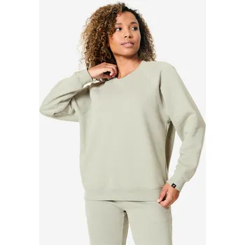 Dámská mikina DOMYOS Dámská fitness mikina z meltonu XL ZELENÁ