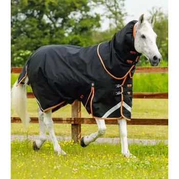 Deka pro koně Nepromokavá výběhová deka pro koně Premier Equine Titan s krčním dílem 300g Černá 5" (110cm)