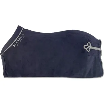Deka pro koně Fleecová deka ACAVALLO s límcem navy/šedá 135 cm