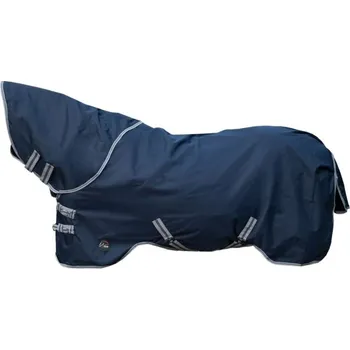 Deka pro koně Nepromokavá výběhová deka s krkem HKM Therma Pro 600D Tmavě modrá 155 cm