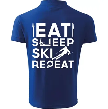 Pánská košile Eat sleep ski repeat - Polokošile pánská Pique Polo 203 - 3XL ( Královská modrá )