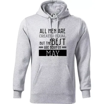 Pánská mikina All men are created equal may - Mikina pánská Cape s kapucí - 5XL ( Světlešedý Melír )