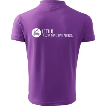 Pánská košile Lituji na práci mám alergii - Polokošile pánská Pique Polo 203 - 2XL ( Fialová )