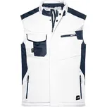 James&Nicholson Pánská softshellová vesta JN825 White-Carbon XL