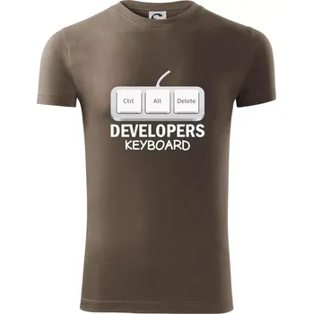 Pánské tričko Developers keyboard - Viper FIT - Pánské zůžené tričko - S ( Army )