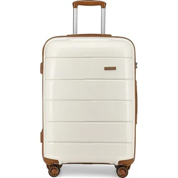 Bíly prémiový skořepinový kufr s TSA zámkem "Solid" - vel. L