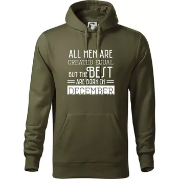 Pánská mikina All men are created equal december - Mikina pánská Cape s kapucí - XL ( Military )