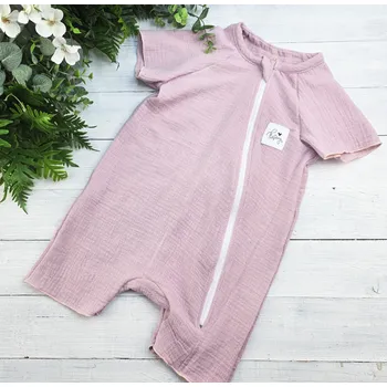 Kojenecký overall Kulišárny Mušelínový letní overal s krátkým rukávem POWDER VELIKOST: 74