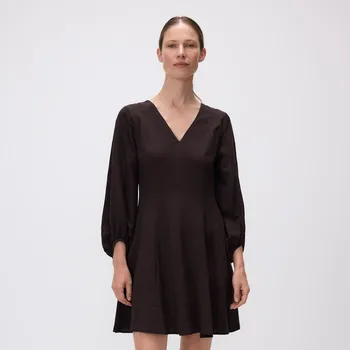 Dámské šaty Reserved - Mini šaty s příměsí lnu - hnědá - 350FH-88X - 350FH-88X-XS