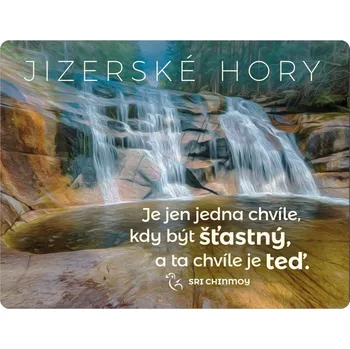 Set školních potřeb Magnet na lednici Jizerské hory "Je jen jedna chvíle, kdy být šťastný, a ta chvíle je teď"