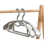 Sada 10 ks protiskluzových širokých ramínek na oblečení 40 x 19,5 cm Šířka 3 cm Silná plastová ramínka do šatní skříně Domácnost šedá