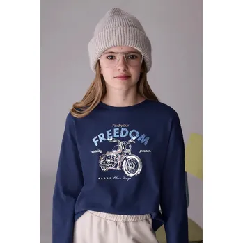 Chlapecké oblečení Dětské bavlněné tričko s dlouhým rukávem Mayoral 7023.8G.Junior.9BYA modrá 95X, vel. 152