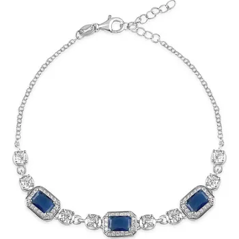 Náramek Stříbrný náramek s modrými a čirými zirkony - Meucci SB237