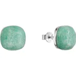 Stříbrné náušnice čtverec s pravým amazonitem 11729.3