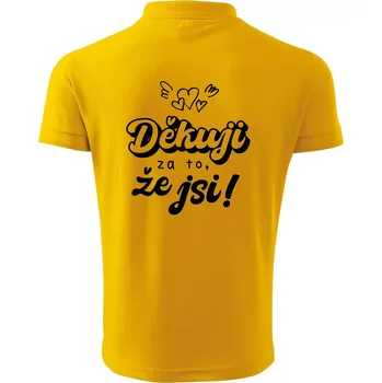 Pánská košile Psací děkuji za to, že jsi - Polokošile pánská Pique Polo 203 - 5XL ( Žlutá )