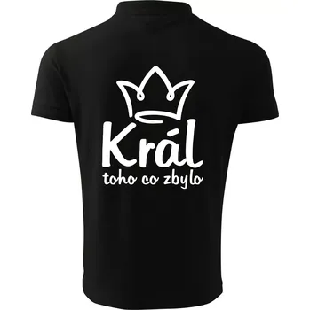 Pánská košile Král toho co zbylo - Polokošile pánská Pique Polo 203 - L ( Černá )
