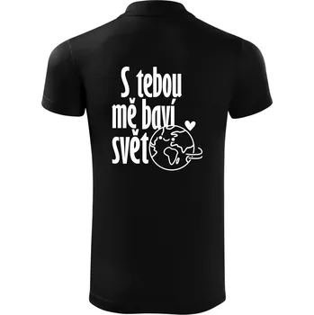 Pánská košile S tebou mě baví svět - Polokošile Victory sportovní (dresovina) - XL ( Černá )