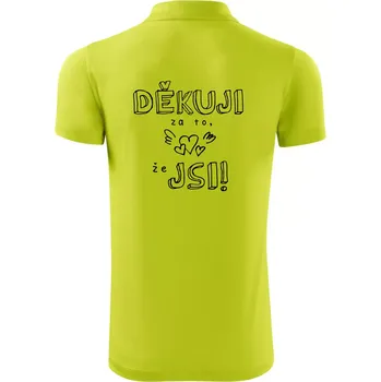 Pánská košile Děkuji za to, že jsi - Polokošile Victory sportovní (dresovina) - 2XL ( Limetková )