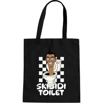 Žertovný předmět Skibidi toilet - Hlava v záchode - taška s potiskem- Tričkový.cz