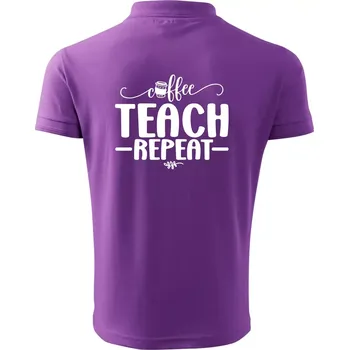 Pánská košile Coffee teach repeat - Polokošile pánská Pique Polo 203 - 2XL ( Fialová )