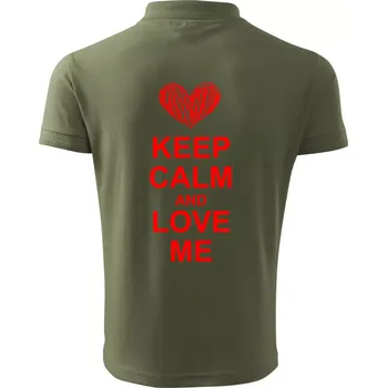 Pánská košile Keep calm and love me - Polokošile pánská Pique Polo 203 - 3XL ( Khaki )