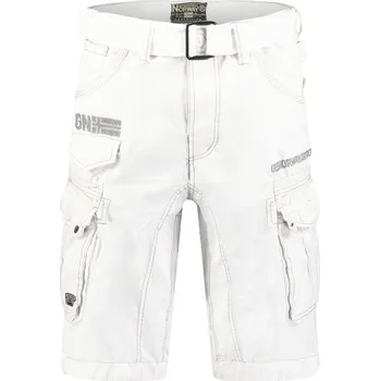 GEOGRAPHICAL NORWAY kalhoty pánské PANORAMIQUE MEN BASIC 063 bermudy kapsáče bílá XXL