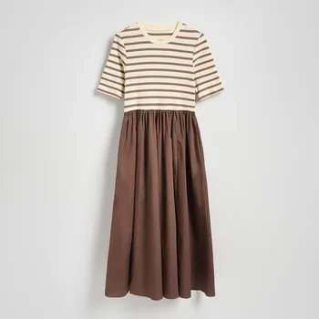 Dámské šaty Reserved - Midi šaty s překládaným výstřihem - zlatavá hnědá - XI475-82X - XI475-82X-XL