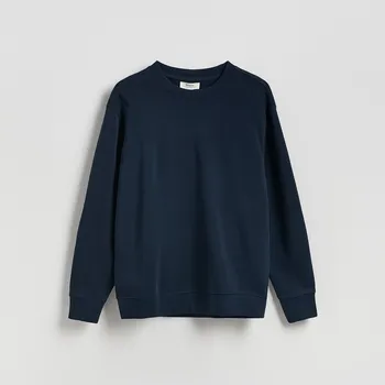 Pánská mikina Reserved - Bavlněná oversize mikina - tmavomodrá - 373BK-59X - 373BK-59X-XL