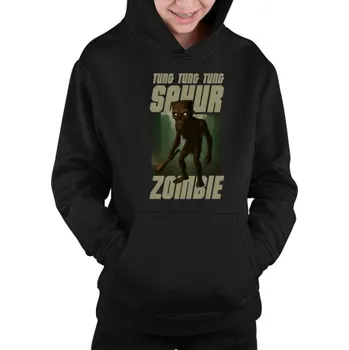 Žertovný předmět Tung Tung Tung Sahur zombie - baseballová pálka - Italian Brainrot - dětská mikina s kapucí- Tričkový.cz