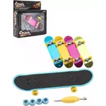 Skateboard mini šroubovací 9cm prkno s doplňky v krabičce 4 barvy kov