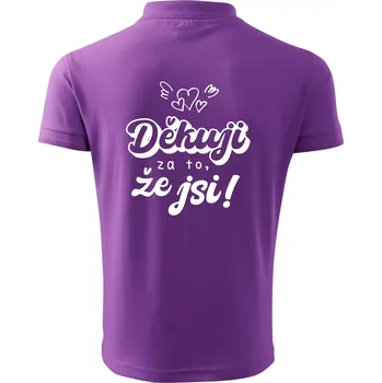 Pánská košile Psací děkuji za to, že jsi - Polokošile pánská Pique Polo 203 - 4XL ( Fialová )