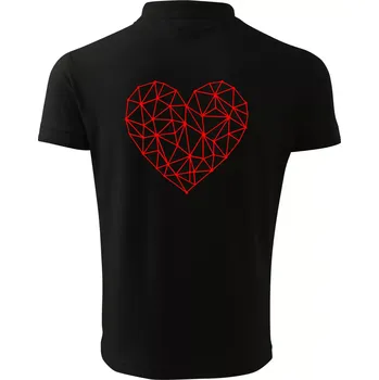 Pánská košile Srdce síť - Polokošile pánská Pique Polo 203 - L ( Černá )