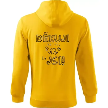 Pánská mikina Děkuji za to, že jsi - Mikina s kapucí na zip trendy zipper - L ( Žlutá )