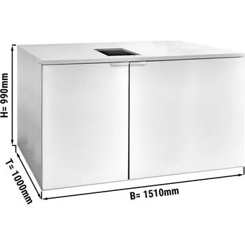 Vinotéka G.Gastro Sudový chladič bez agregátu - 6x50L sudy - 1510x1000m