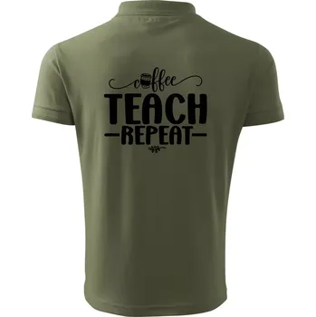 Pánská košile Coffee teach repeat - Polokošile pánská Pique Polo 203 - 2XL ( Khaki )