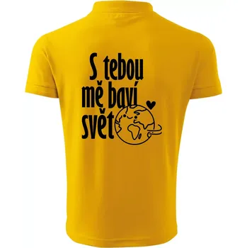 Pánská košile S tebou mě baví svět - Polokošile pánská Pique Polo 203 - 2XL ( Žlutá )