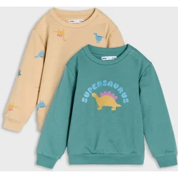 Chlapecká mikina Sinsay - Mikina typu crewneck 2 pack - zelená - 523EM-67X - 523EM-67X-68