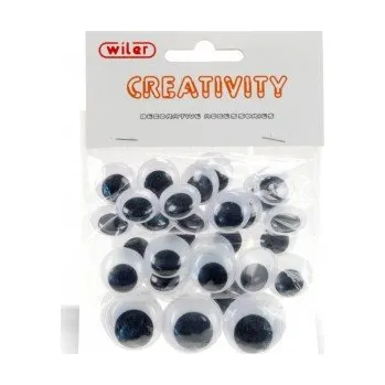 kreativní sada Wiler Oči kulaté mix 18,20,25mm 33ks