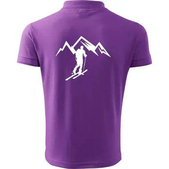 Pánská košile Skialp výlet na hory - Polokošile pánská Pique Polo 203 - 4XL ( Fialová )