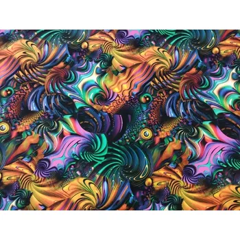 Bavlněná teplákovina šíře 180cm - Abstrakce (50cm)