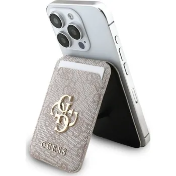 Guess 4G Metal Logo MagSafe Cardslot Peněženka se Stojanem Pink